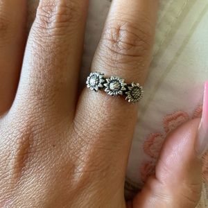 Sterling silver sunflower ring